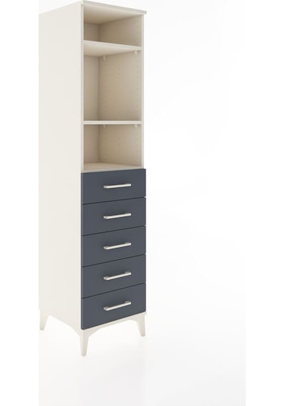 Hyperion Dolap 3 Raflı 5 Çekmeceli 44x44x182 Aytaşı-antrasit Aytaşı