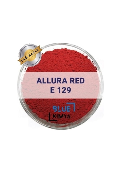 Blue Kimya Lake Allura Red Bayrak Kırmızısı E129 Yağ Bazlı Toz Gıda Boyası 500 G