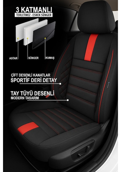 Oniks Oto Koltuk Kılıfı- Toyota Corolla-auris-yaris Uyumlu Kırmızı