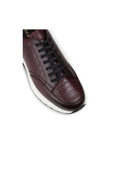Deery Hakiki Deri Bordo Erkek Sneaker Ayakkabı - 01984Mbrde01 Bordo