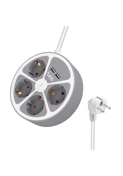 Vea 4'lü Grup Priz 2 Usb Girişli Anahtarlı 1.5 Metre Kablolu Çoklu Priz Uzatma Kablosu Ev Ofis Bilgisayar Telefon Şarj Prizi