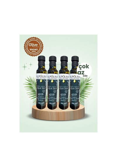 Erken Hasat Naturel Sızma Zeytinyağı Pratik Ambalaj 4 Adet 250 Ml