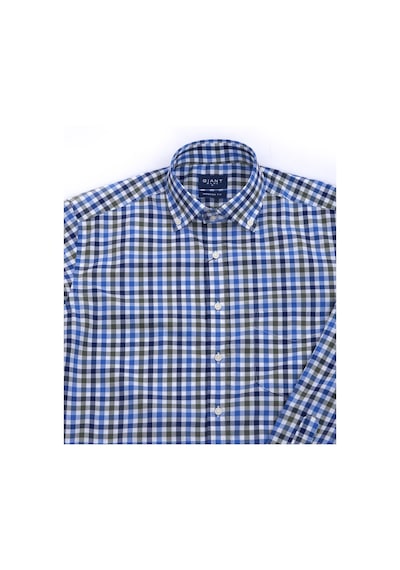 Giant Modern Fit Uzun Kol Kareli Erkek Gömleği - Günlük & İş Mavi
