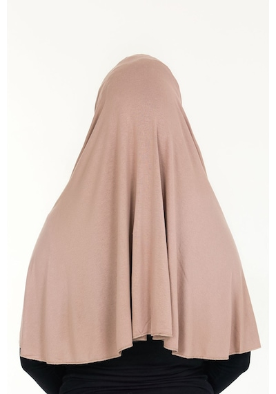 Peçeli Hazır Türban Pratik Şal Hijab Namaz Örtüsü Vizon