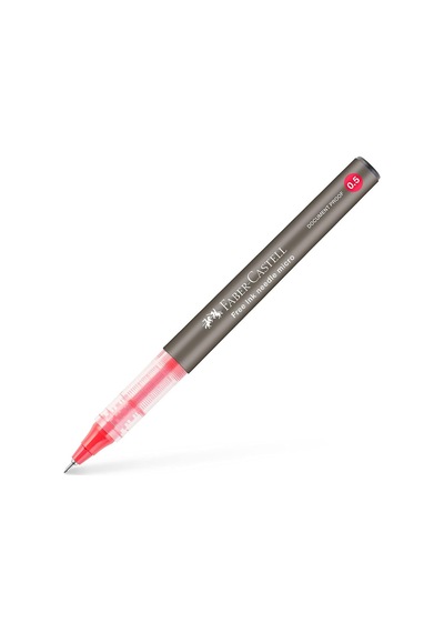 Faber-castell Free Ink Roller Kalem 0.5, Kırmızı, Silinmez Kalıcı Mürekkep, İğne Uçlu, Akıcı Yazım, Mürekke Genel