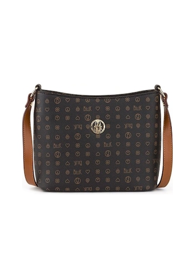 Bilik Deri Monogram Siyah/taba Kadın Çapraz Askılı Çanta Nv 1008- Siyah - Taba