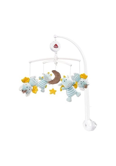 Fehn Müzik Mobil Küçük Kale - Sevimli Hayvanlarla Bebek Uyku Yardımı - Bebek Mobil Müzik Kutusu Melodi - 0-5 Ay Arası Bebekler İçin Bebek Yatağı Oyuncak