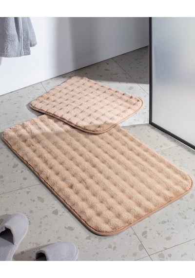 Madame Coco Reflet Bubble 2'li Banyo Paspası - Bej 8684427127841 Ekru