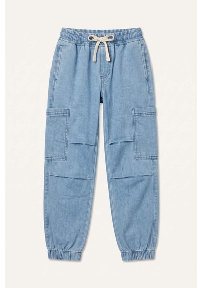 Defacto Jogger Fıt Elastik Bel Jean Açık Mavi Pantolon Erkek Çocuk H7278a826smnm39 Mavi-nm39