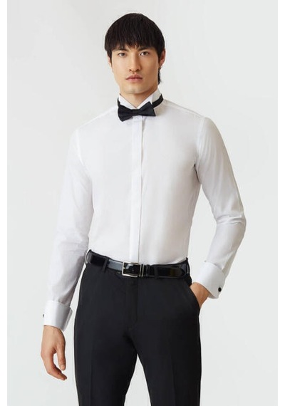 Bisse Erkek Slim Fit Ata Yaka Gömlek BEYAZ GM21K212060_K01 Beyaz