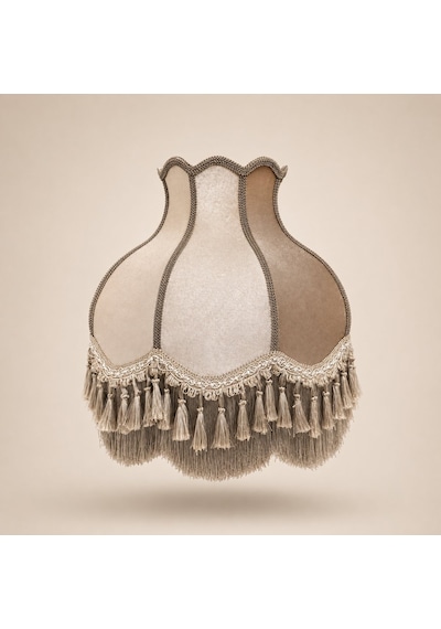 Vizon Kadife Kaplı Vizon Püsküllü El Yapımı Vintage Lambader Şapkası 50x50cm