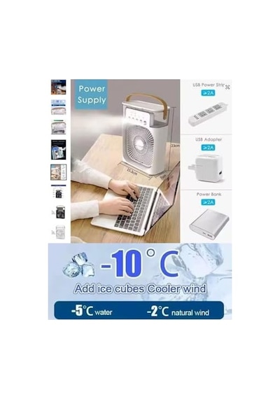Vantilatör Mini Fan 5 Spreyli Su Püskürtmeli 600 Ml Buhar Makinesi Soğutucu Özellikli