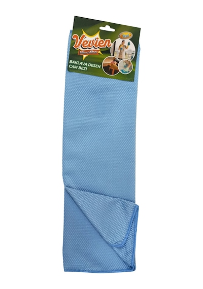 Microfiber 50x70 Cm Baklava Desen Cam Temizlik Bezi Mavi