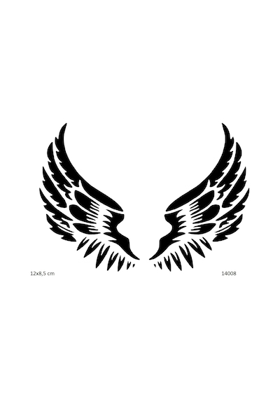 Airbrush Tattoo Kanatlar Yapışkanlı Stencil Süsleme Ve Boyama Kalıbı
