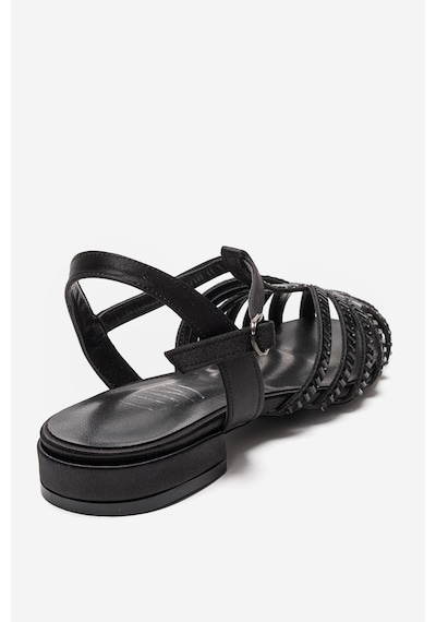 Luvishoes Lavına Siyah Saten Taşlı Kadın Sandalet