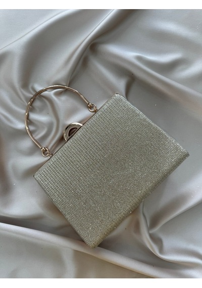 Öznora Kadın Gold Simli Abiye, Clutch Gece Çantası Std
