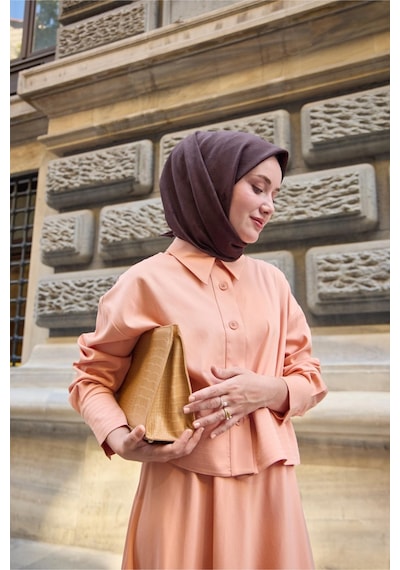 Silk Home Monogram Pamuk İpek Eşarp 130001-20 Koyu Kahve