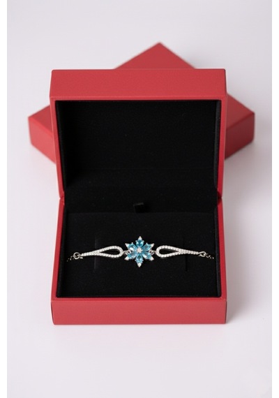 Çekirdekjewelry 925 Ayar Gümüş Kamelya Çiçeği Bileklik Rodyum