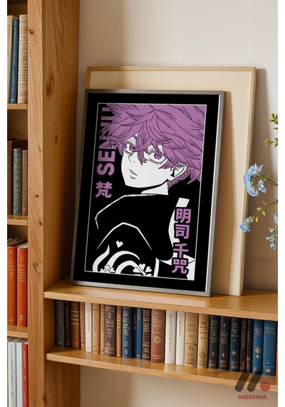 Tokyo Revengers Senju Poster, Siyah Çerçeveli Duvar Tablosu - Anime Severlere Özel Hediye
