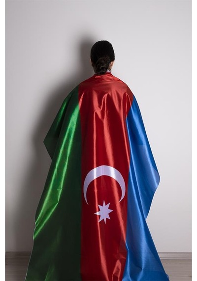 Azerbaycan Bayrağı Raşel Kumaş Dijital Baskı 300x450 cm