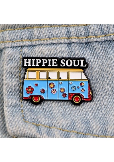 Hippi Ruhu Karavan Broş Çok Renkli