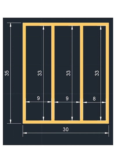 30x35 Cm Ahşap Kaşıklık Çekmece İçi Kepçe Maşa Ve Servis Gereçleri Düzenleyici Organizer