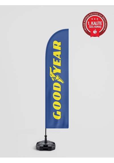 Goodyear Logolu Yelken Bayrak Set - Raşel Kumaş 1. Kalite 75 x 300 CM