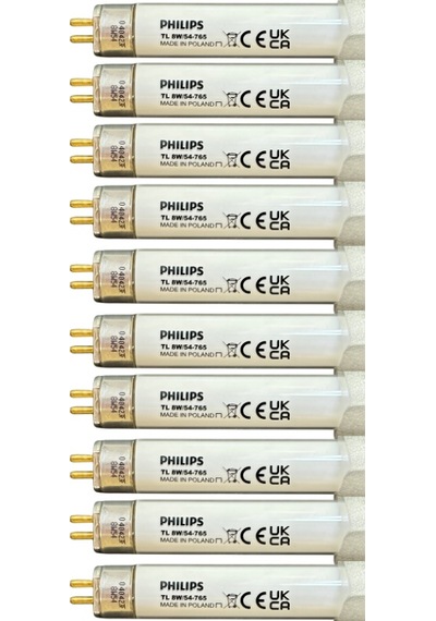 10 Adet Philips 8w 765 Beyaz Işık 6500k G5 Duylu T5 Floresan
