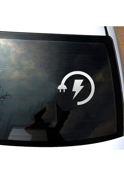 Araba Sarj Uyarısı Arka Cam Elektrikli Araba Sticker Etiket 14 Cm Beyaz Renk