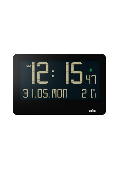 Dijital Duvar Saati, İç Mekan Sıcaklığı, Tarih, Haftanın Günü, Büyük Ters Lcd Ekran, Hızlı Set, Bip Alarmı, Siyah, Model Bc14b Açık