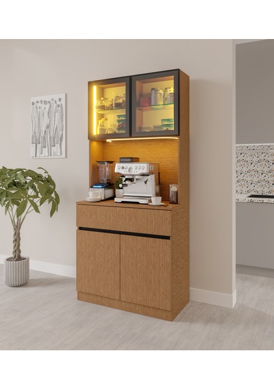Bambu Mini Komple Mdf Led Aydınlatmalı Kahve Köşesi