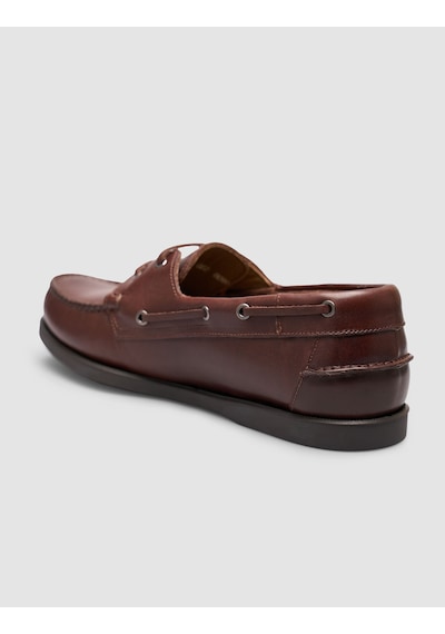 Cabani Kylavex Kahverengi Hakiki Deri Bağcıklı Loafer Ayakkabı