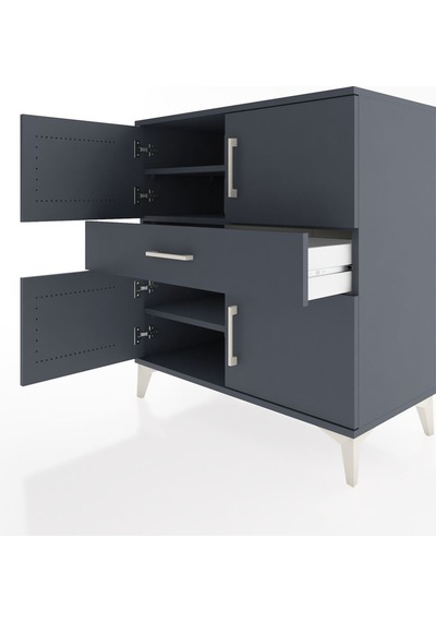 Hyperion Şifonyer 3 Raflı Tek Çekmeceli 4 Kapaklı 88x44x96 An... Antrasit Hyperion Şifonyer 3 Raflı Tek Çekmeceli 4 Kapaklı 88x44x96 An... Antrasit
