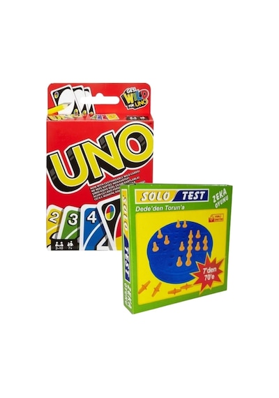 2 Li Kart ve Zeka Kartları Oyun Seti Solo Test/ Uno Kart Oyunu