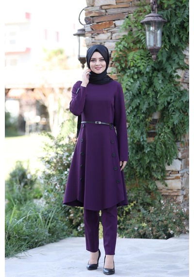 İbrahim Burak Etiler Collection Pileli Takım Elbise Mc0035 Mürdüm