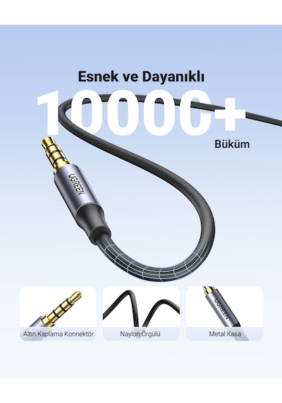 Ugreen 3.5 Mm Hi-fi Streo Trrs Jack Aux Örgülü Ses