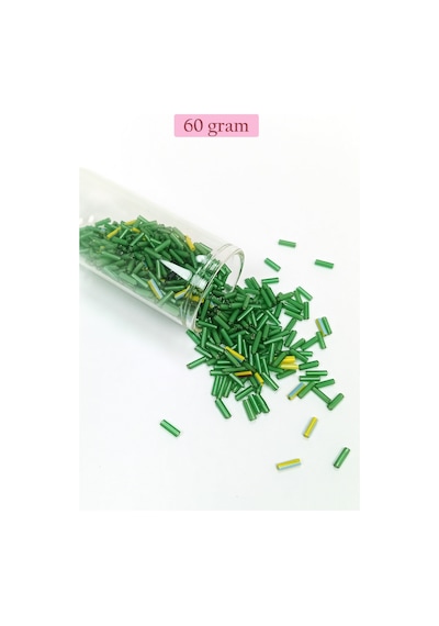 Uzun Boru Kesme Boncuk Çap 2mm Uzunluk 10 Mm - 60 Gram - Yeşil - Bnc295