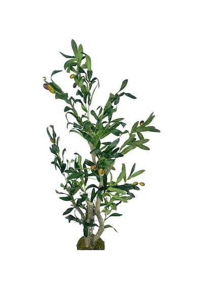 Yapay Çiçek Zeytin Ağacı Doğal Gövdeli Galvaniz Siyah Saksıda 95cm Yapay Ağaç