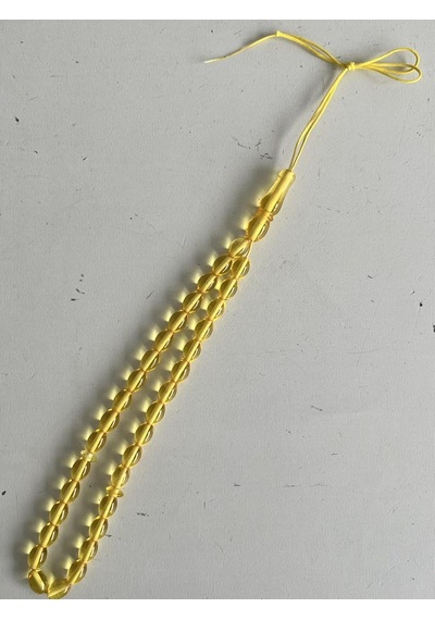 Oval Kesim Kokulu Toz Kehribar Tesbih 33lük 6mm A010