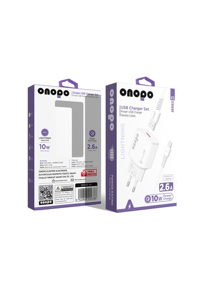 Onopo Charge Lightning Usb 2.6A Apple Uyumlu iPhone 10W - X5 Hızlı Şarj Cihazı