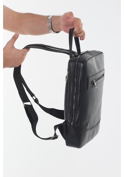 Erzeno Hakiki Deri Laptop & Evrak Çantası - Siyah Unisex İş Çantası Siyah Sırt - 761747751 Siyah Sırt