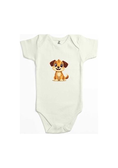 Zepplin Giyim Şirin Köpek Mavi Bebek Body Zıbın