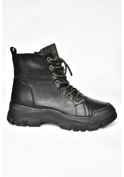 Fox Shoes R602889909 Siyah Taş Detaylı Kadın Bot Siyah