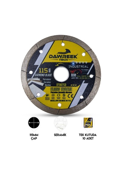 Dawreek Dt007cd 115mm Endüstriyel İnce Segmentli Turbo Elmas Testere Porselen-seramik-mermer