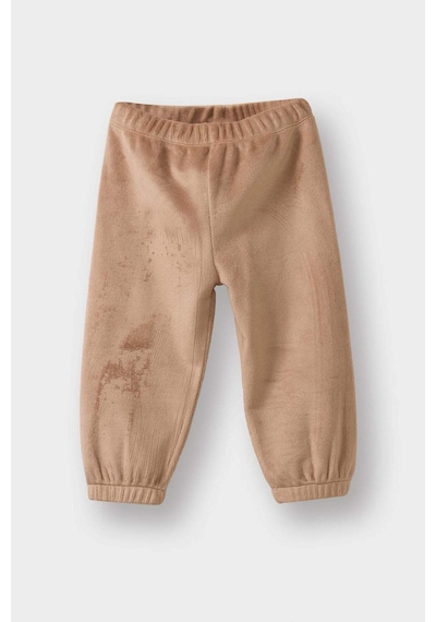 Defacto Kız Bebek Pijama Takımı Bulut Baskılı Uzun Kollu Welsoft Pelüş Üst Uzun Alt G1527a525wnbg400 Bej-bg400