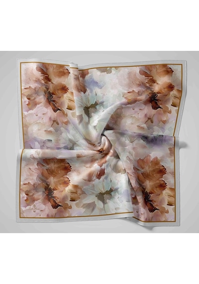 Silk Home Olinda İpek Eşarp 47004-02 Gri, Taba, Lila, Yeşil