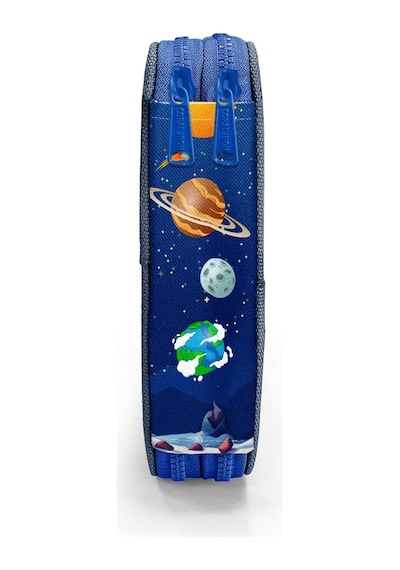 Coral High Kids Lacivert Astronot Desenli Çift Katlı Kalem Çanta 31116 Lacivert