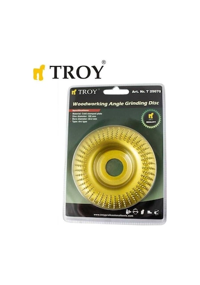 Troy 25070 Avuç Taşlamalar İçin Ahşap Törpü Diski, Toroidal