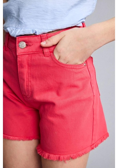 Defacto Gabardin Şort Kız Çocuk H1514a826hsrd132 Kırmızı-rd132