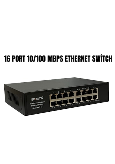 16 Port Ethernet Switch 10/100 Mbps Bst-16